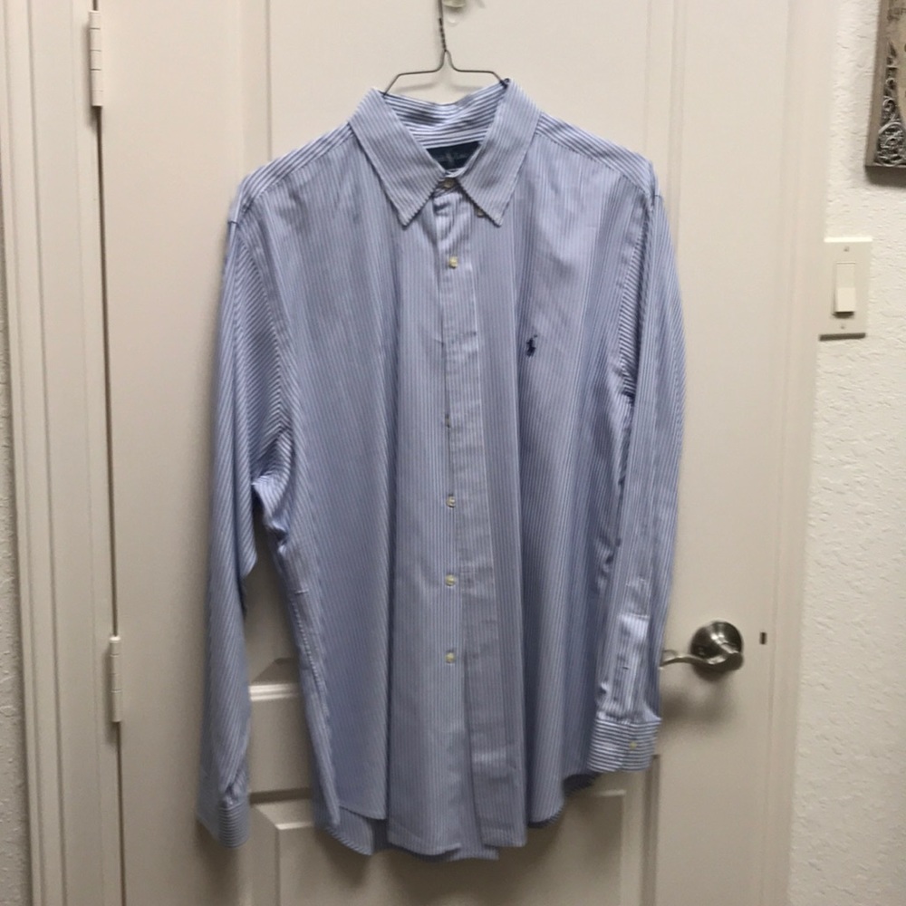 Blue striped Ralph Lauren Classic fit dress shirt